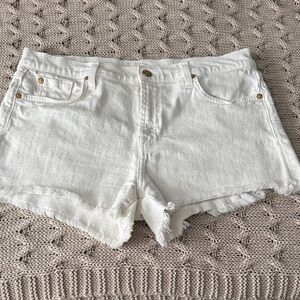 7 For All Mankind White Jean Shorts